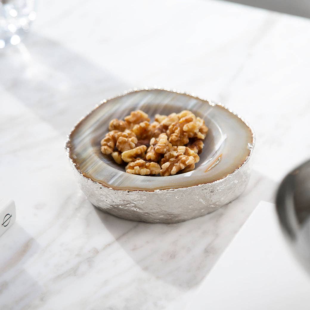 Cascita Bowl, Agate & Silver