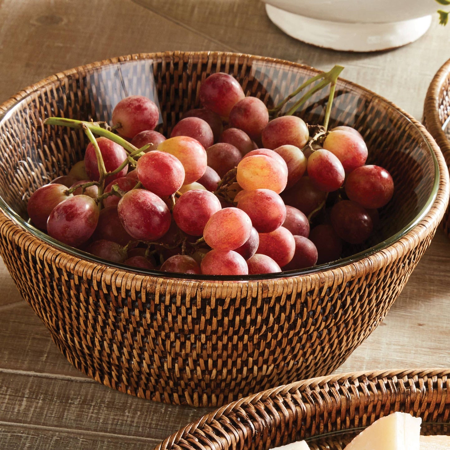 Burma Rattan Serving Bowl 10.75"-Brown