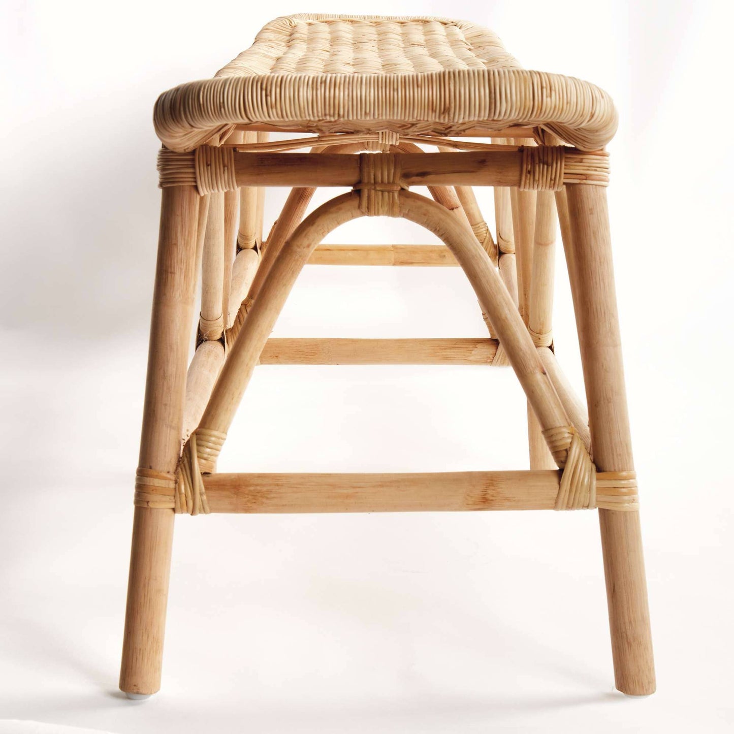 Ryker Bench - Natural Rattan - Durable Entryway Seating