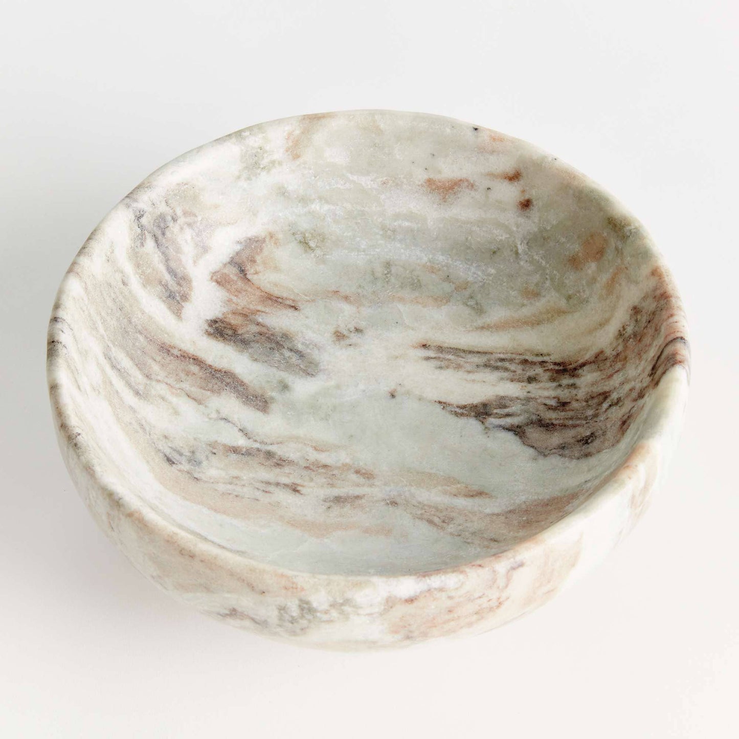 Josephine Footed Bowl - Brown/White Marble - Elegant Design