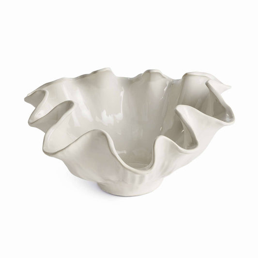 Moselle Decorative Bowl - White Ceramic - Handcrafted