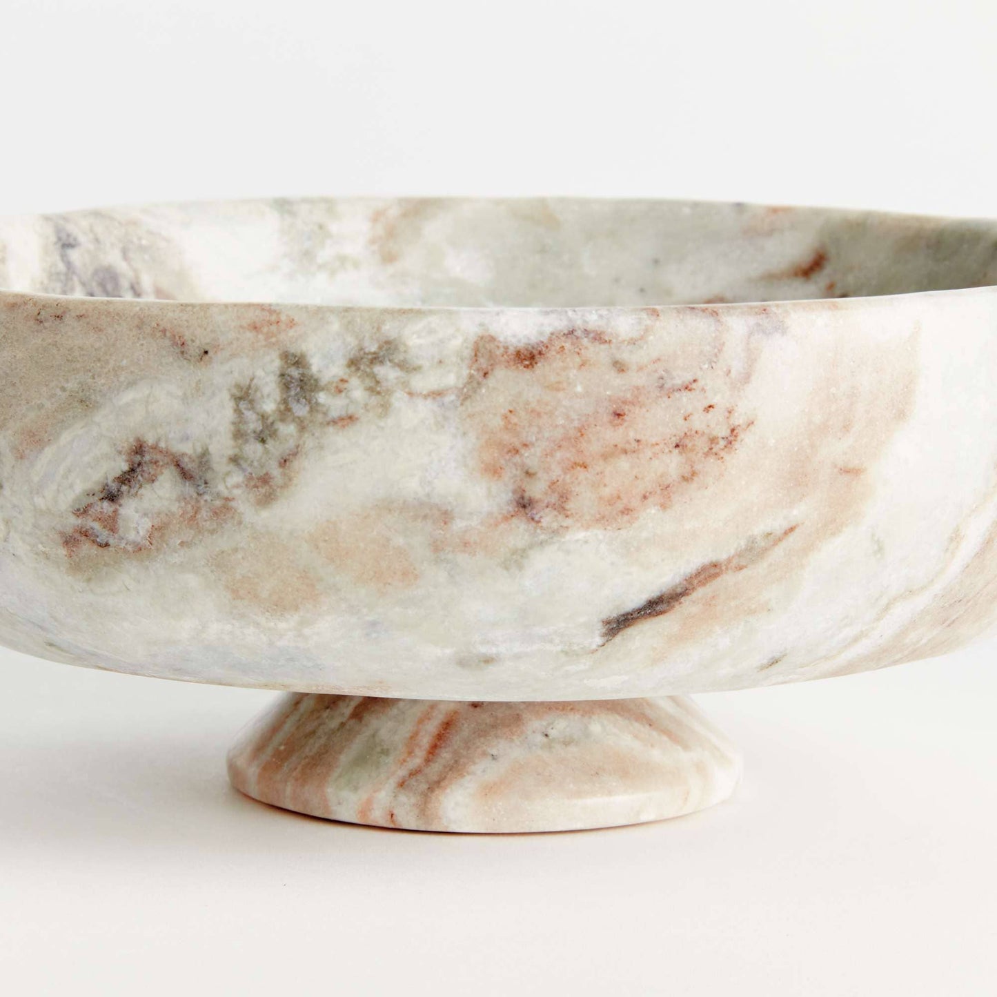 Josephine Footed Bowl - Brown/White Marble - Elegant Design