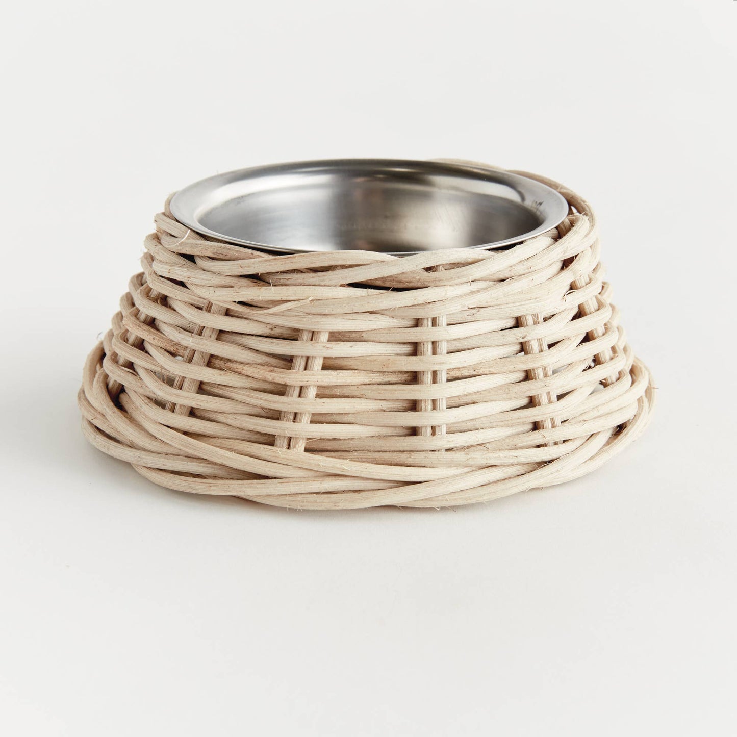 Normandy Rattan Pet Bowl Small, Gray