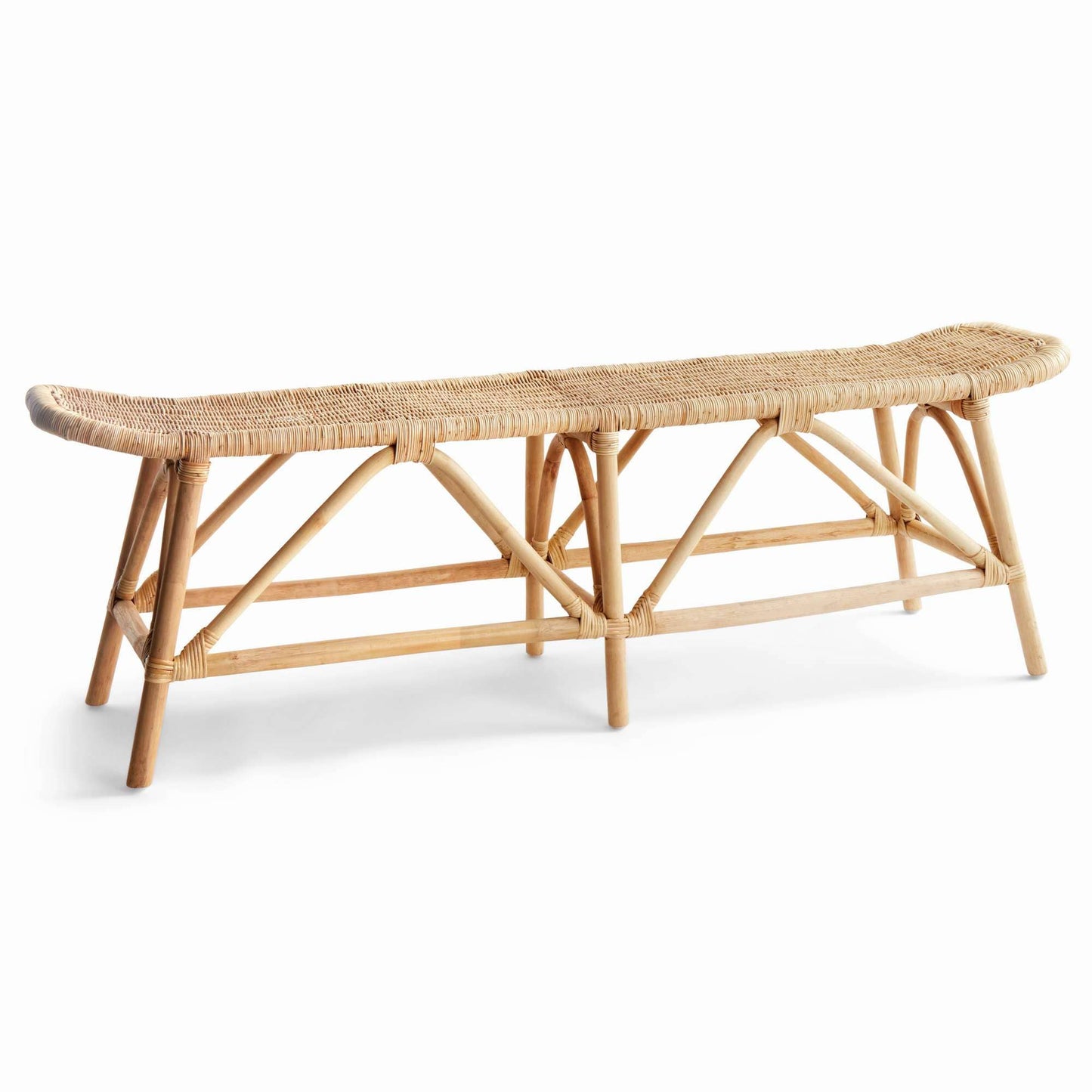 Ryker Bench - Natural Rattan - Durable Entryway Seating