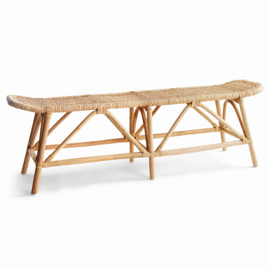 Ryker Bench - Natural Rattan - Durable Entryway Seating