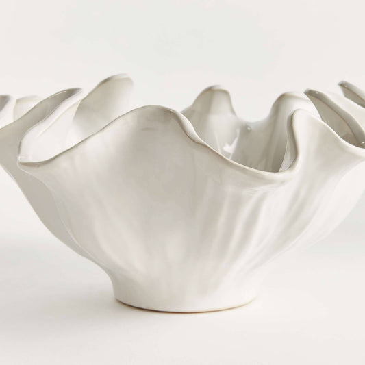 Moselle Decorative Bowl - White Ceramic - Handcrafted