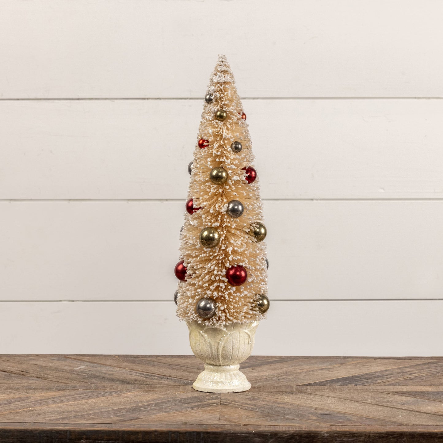 18" IVORY BOTTLEBRUSH TREE IN URN
