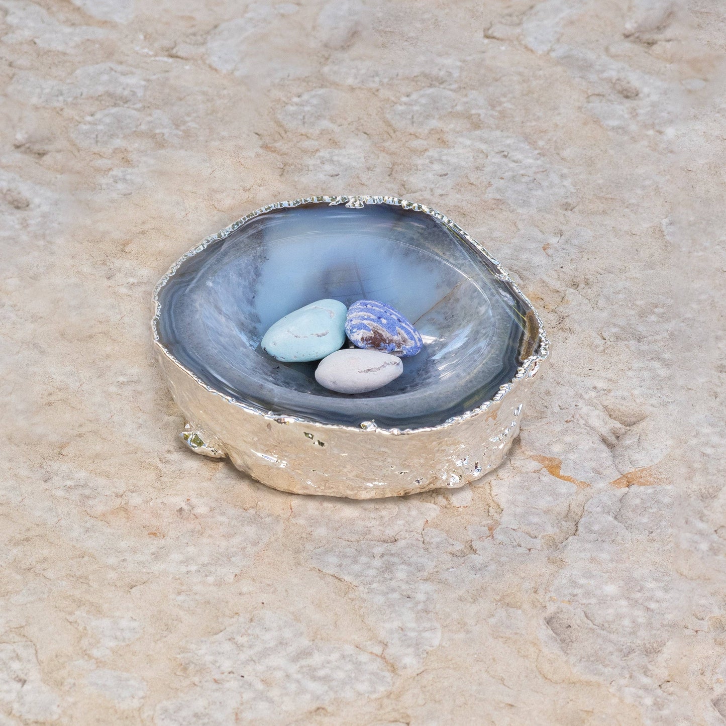 Cascita Bowl, Agate & Silver