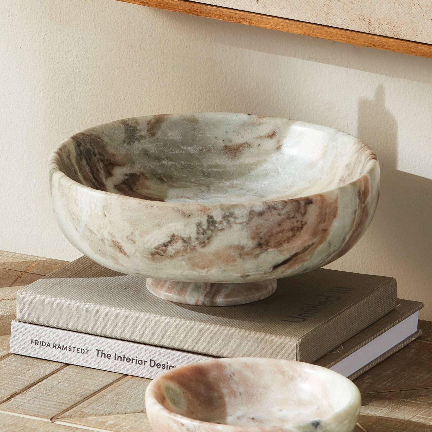 Josephine Footed Bowl - Brown/White Marble - Elegant Design