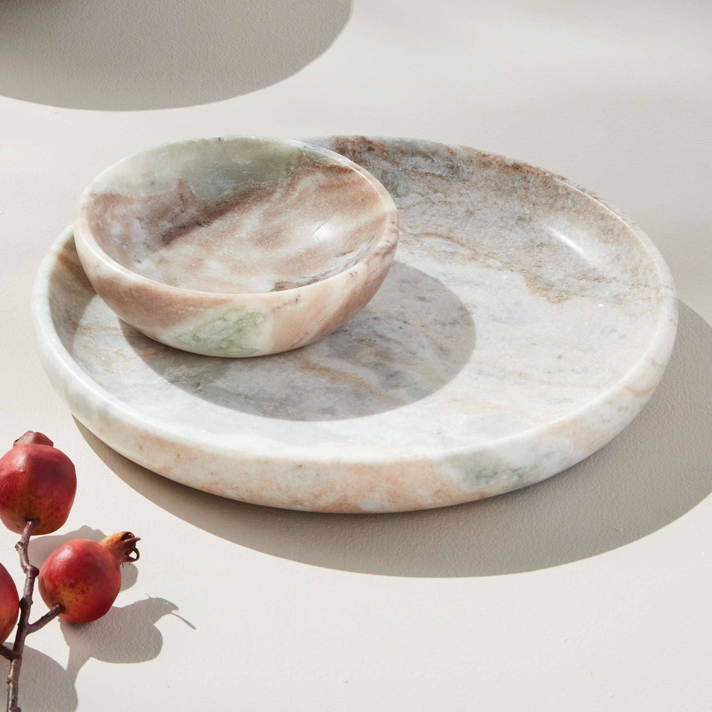 Josephine Tray - Brown/White Marble - Elegant Serving Tray