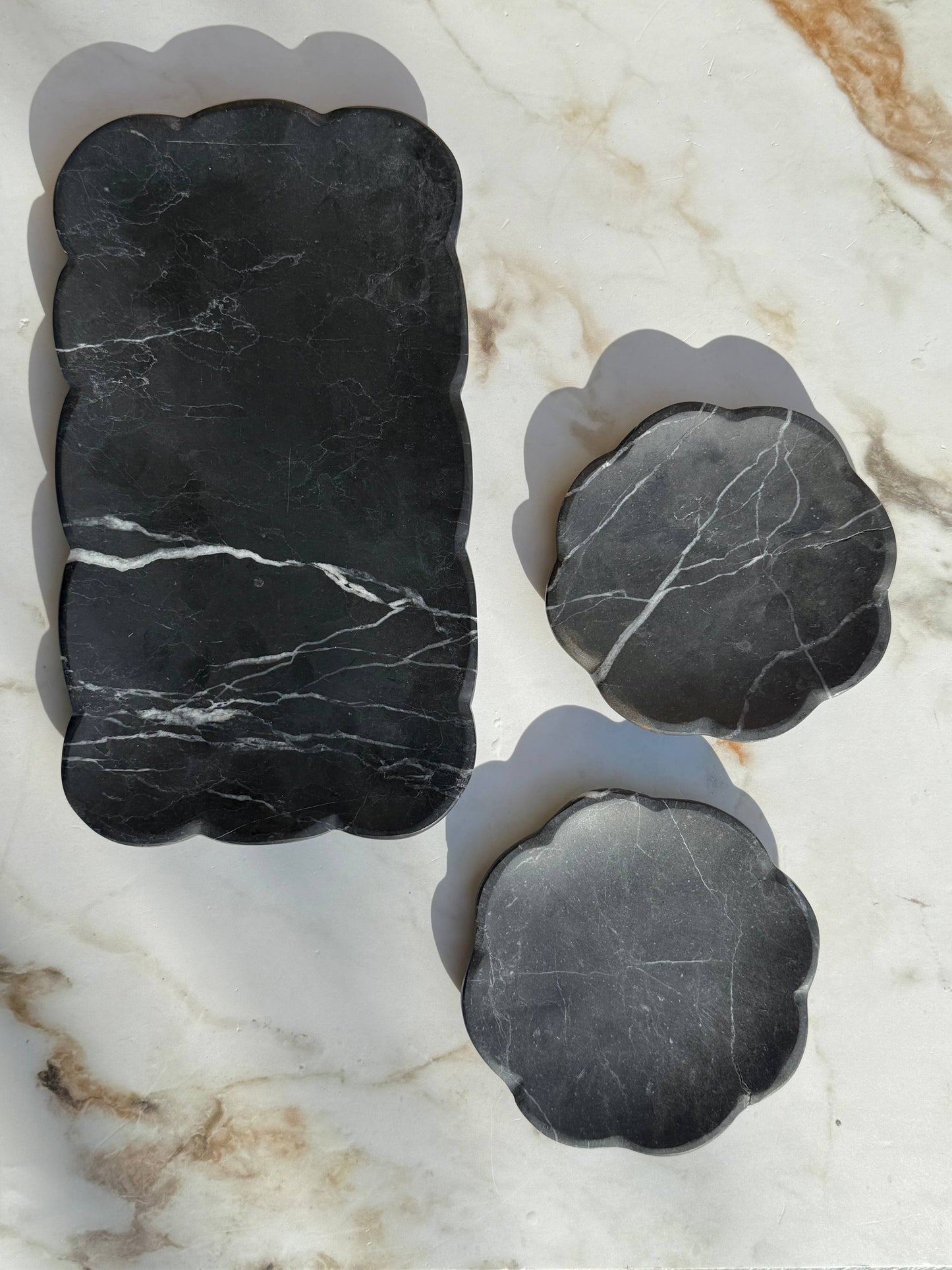 Josephine Marble Tray, Black
