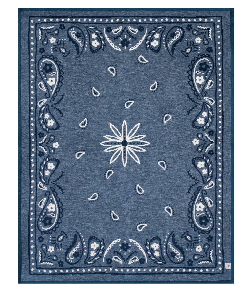 Vintage Blue Bandana Blanket