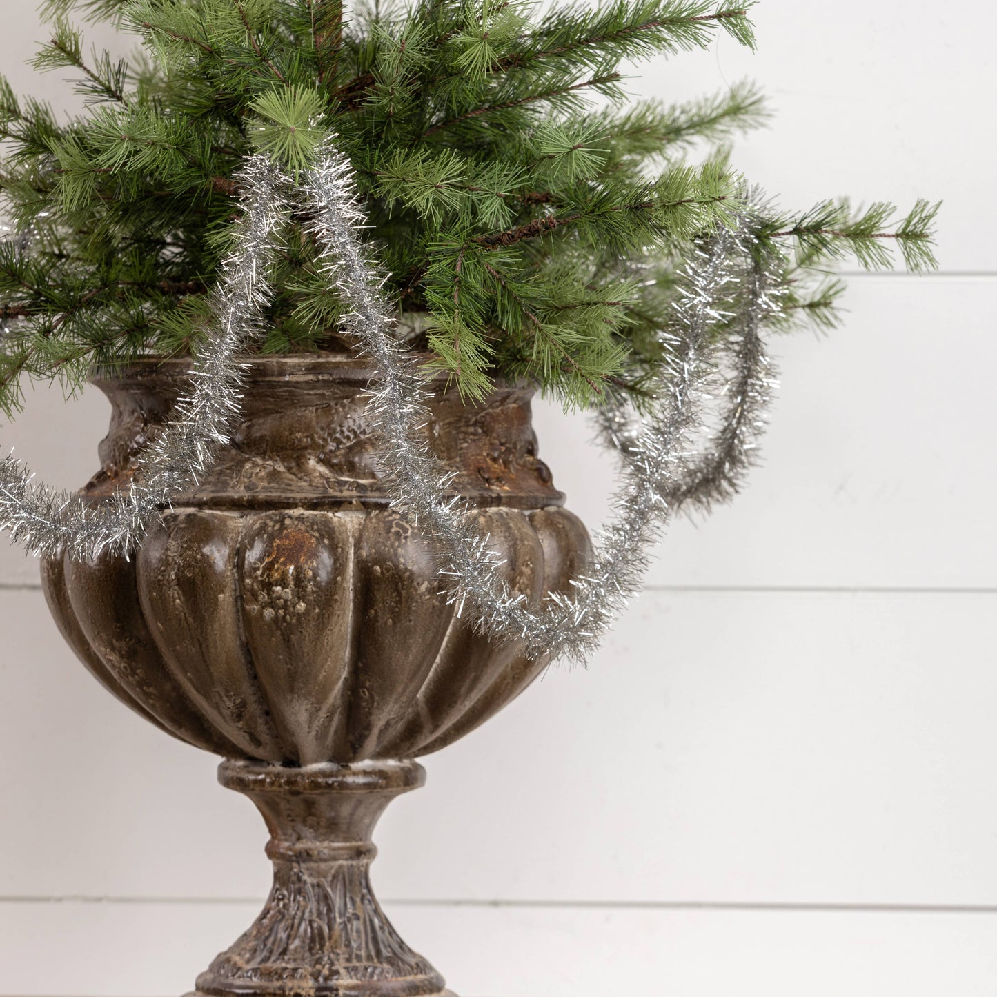 9'  VINTAGE SILVER TINSEL GARLAND