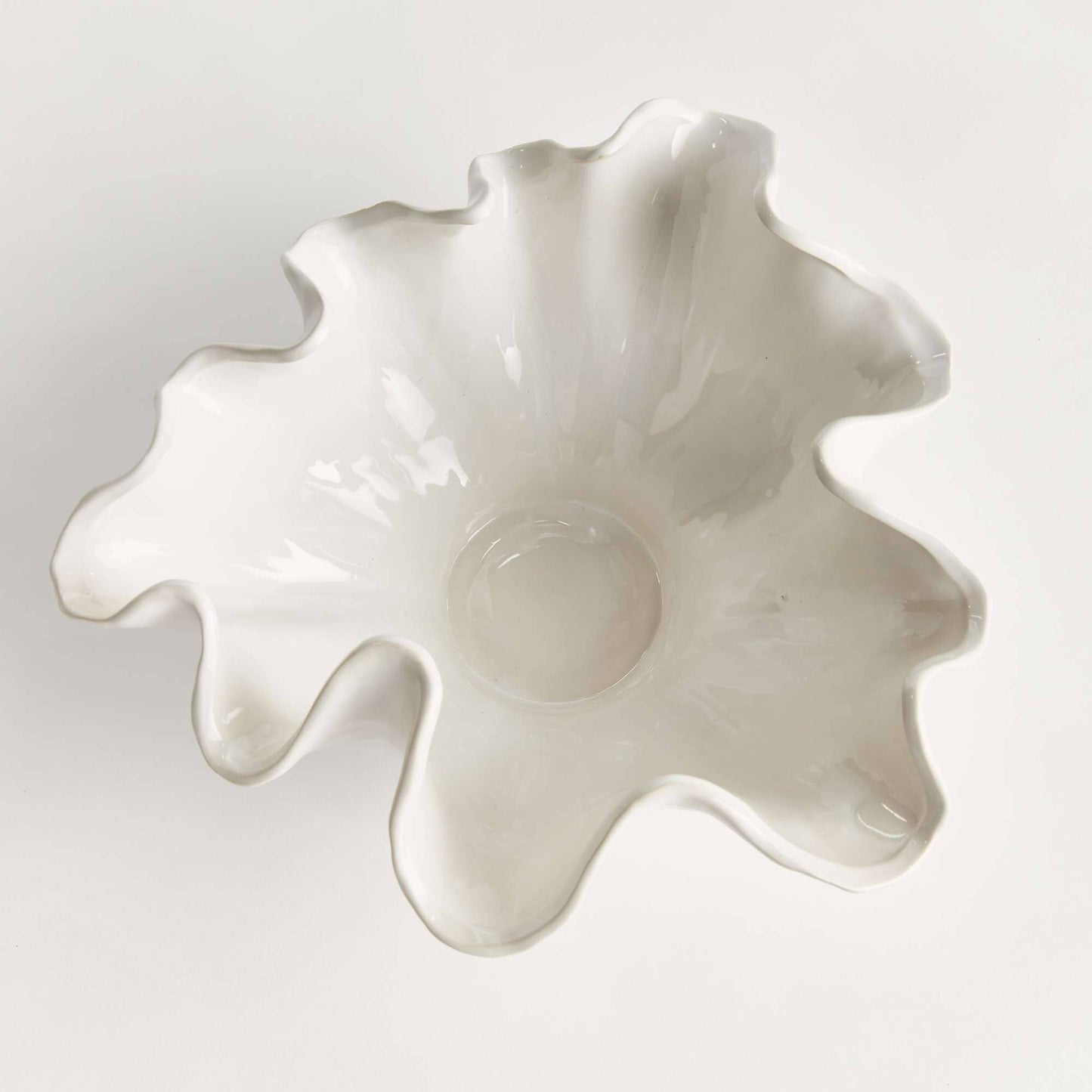 Moselle Decorative Bowl - White Ceramic - Handcrafted