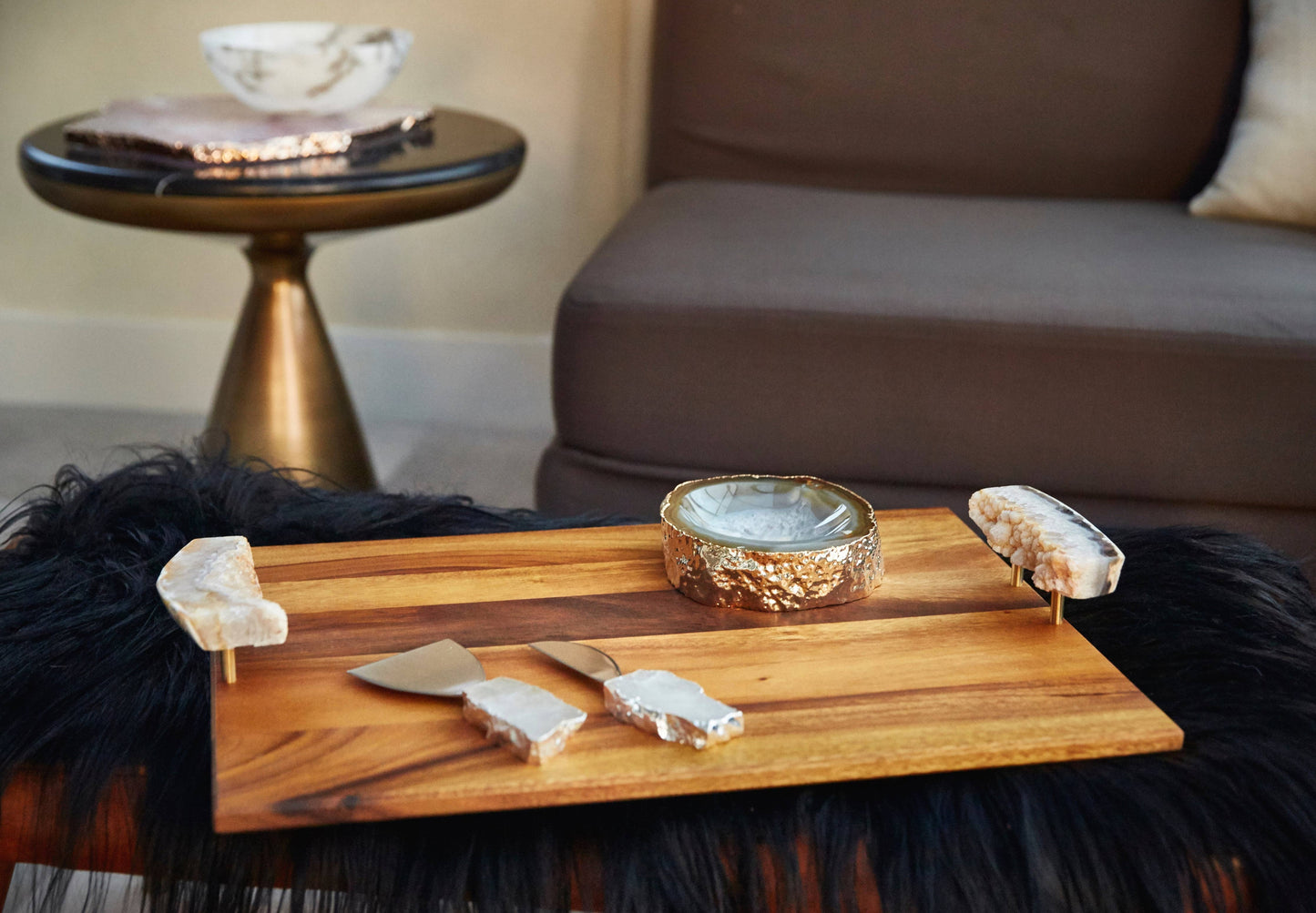 Cascita Bowl, Agate & Gold