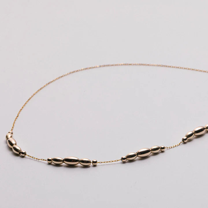 Oval Alchemy Beaded Lasso Necklace Gold