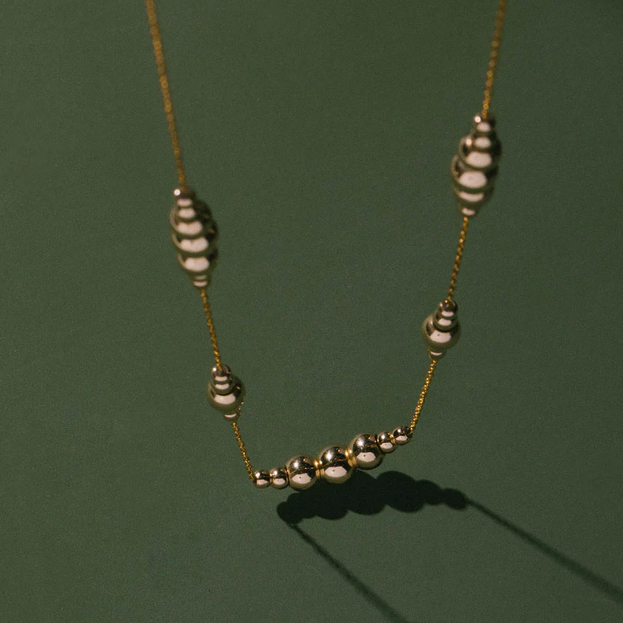 Round Alchemy Beaded Lasso Necklace Gold