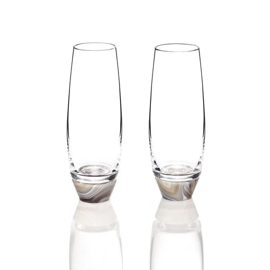 Elevo Champagne Glasses (2), Smoke Agate