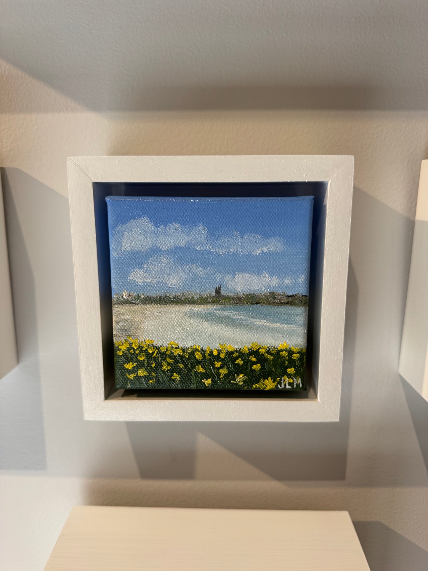 4X4 Oil Painting on Canvas - Golden Edge of Spring