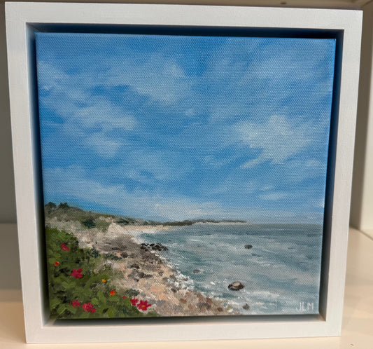 Oil Painting - Where Roses Meet the Tide