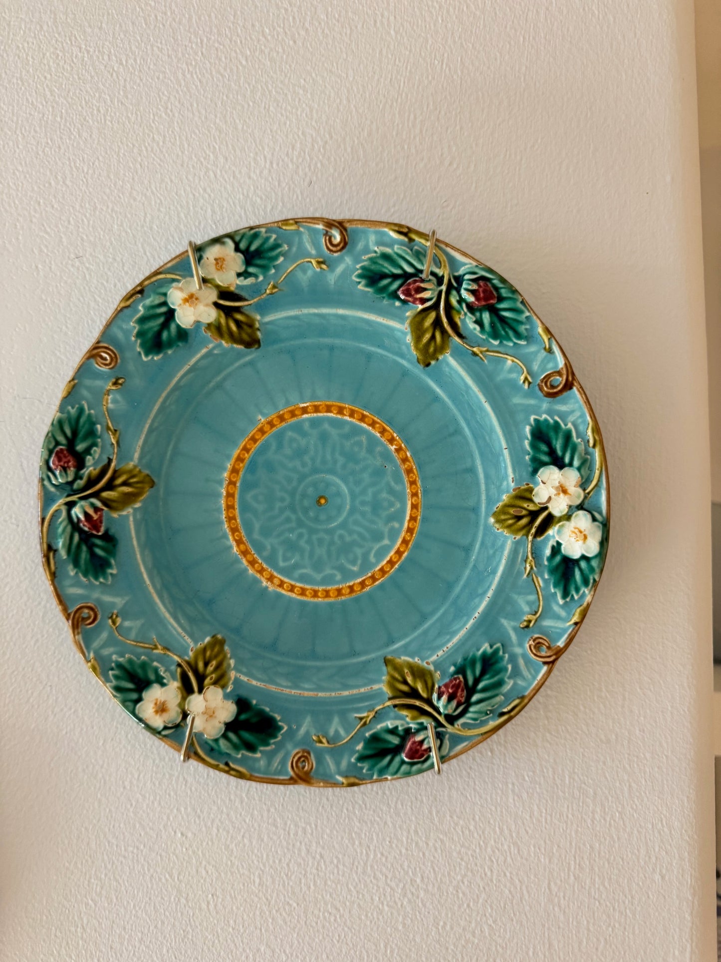 Vintage French Majolica Strawberry Plate