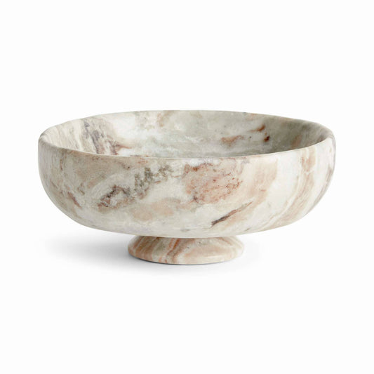 Josephine Footed Bowl - Brown/White Marble - Elegant Design