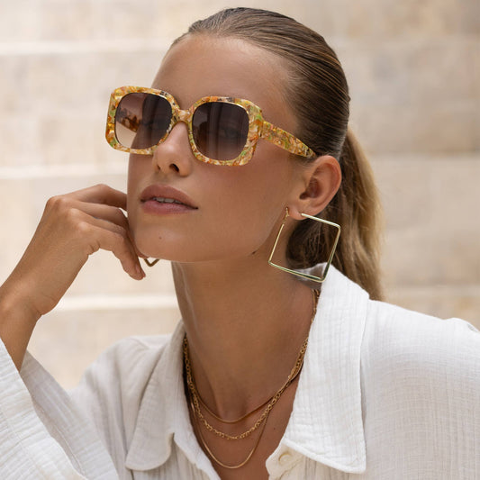 Vivian Acetate Womens Octagonal Sunglasses