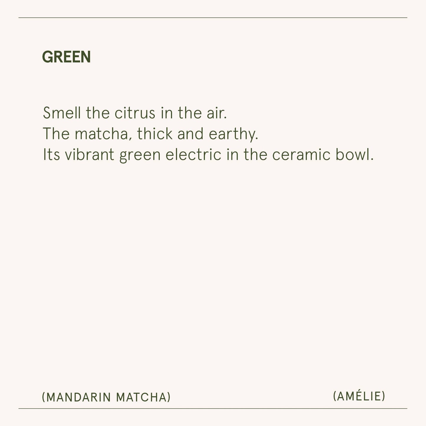 Amélie - Mandarin Matcha 11oz Candle