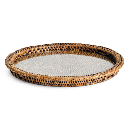 Burma Rattan Serving Platter-Brown
