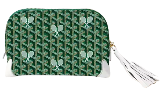 Make Up/ Cosmetic Pouch/Clutch - Whimsy Tennis Print