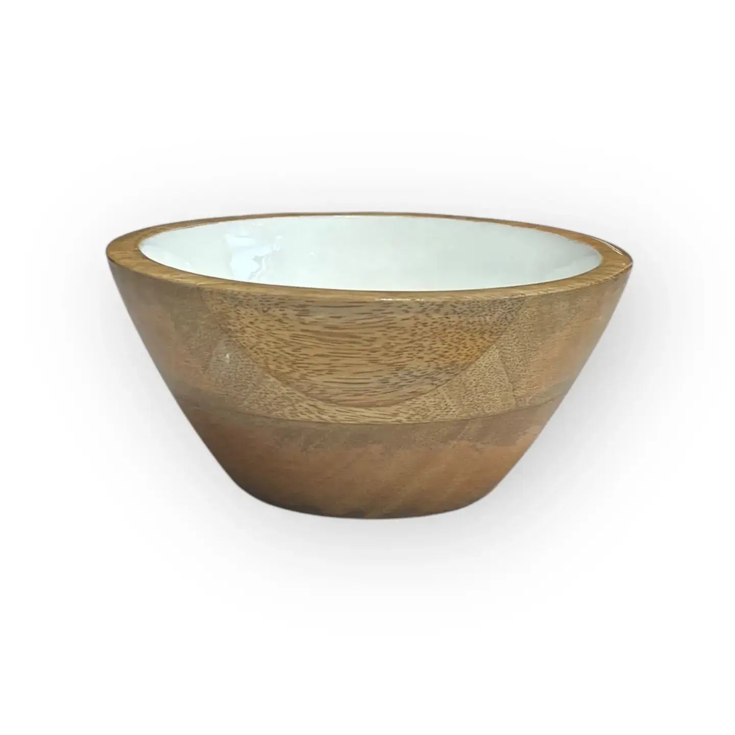 White 6" Mango Wood Bowl