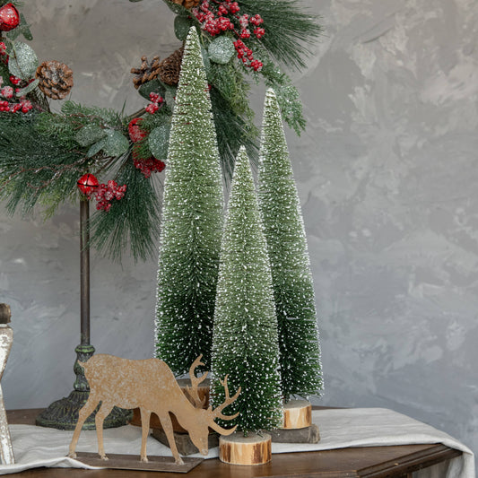 19" GREEN OMBRE BOTTLEBRUSH TREES
