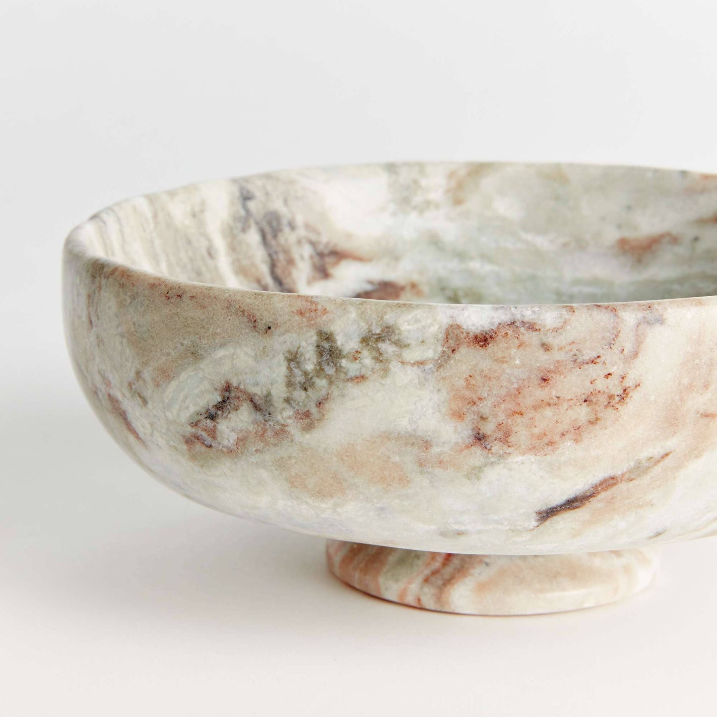 Josephine Footed Bowl - Brown/White Marble - Elegant Design