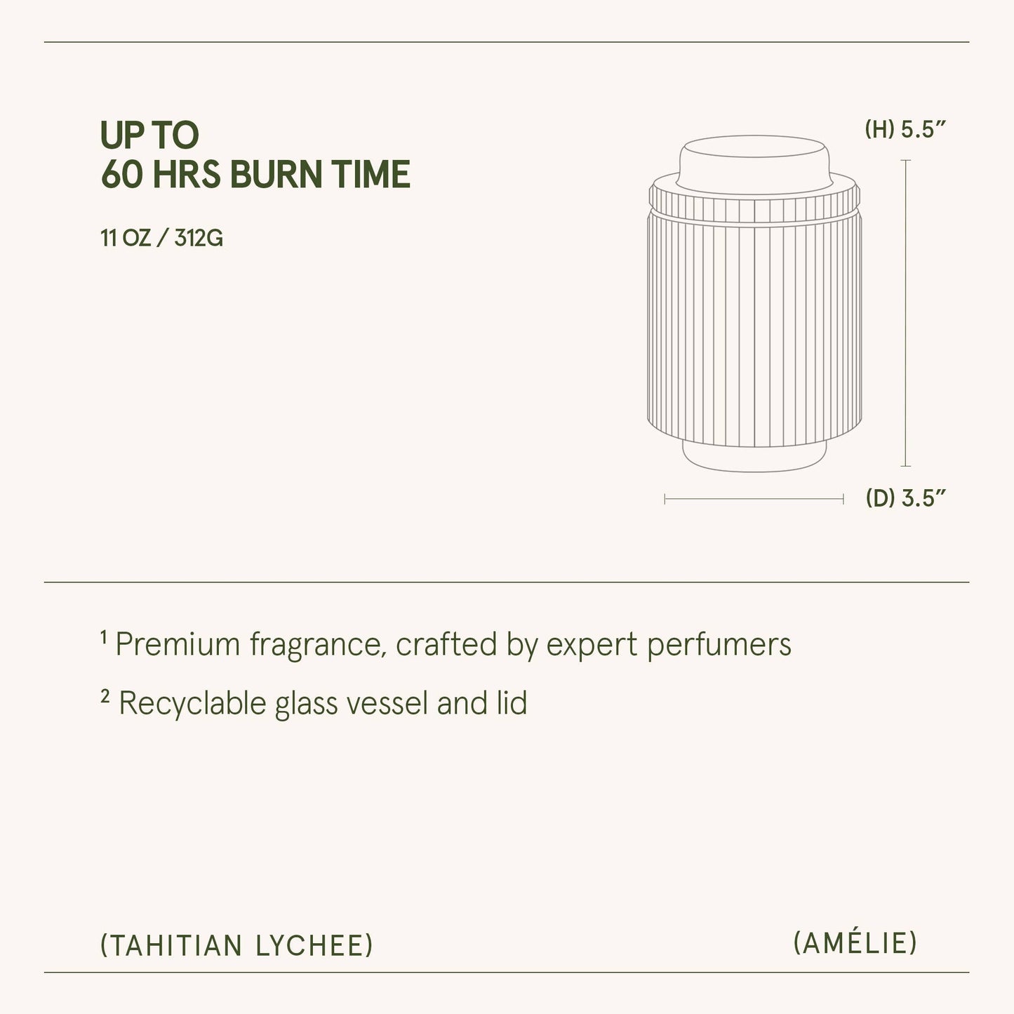 Amélie - Tahitian Lychee 11oz Candle