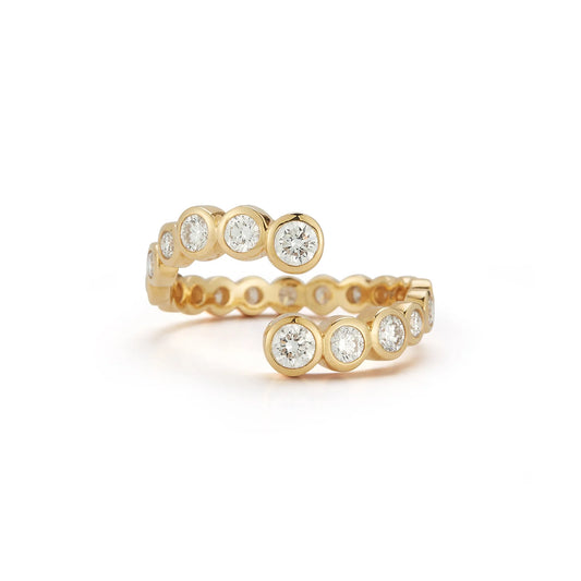 Diamond Open Wave Ring/18k Yellow Gold - Size 7
