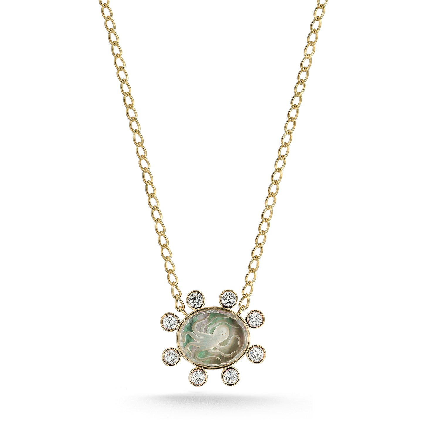 Small Octopus Caspian Necklace - Diamond