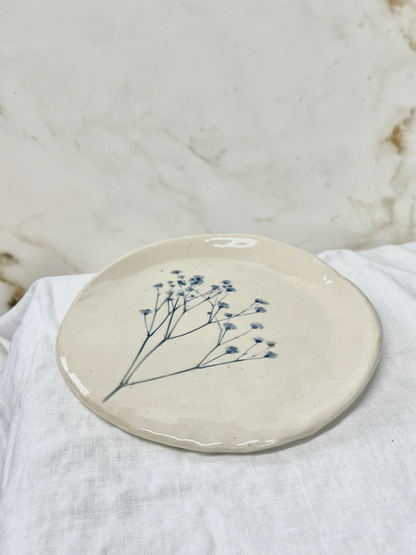 Pressed Floral Spoon Rest, Blue