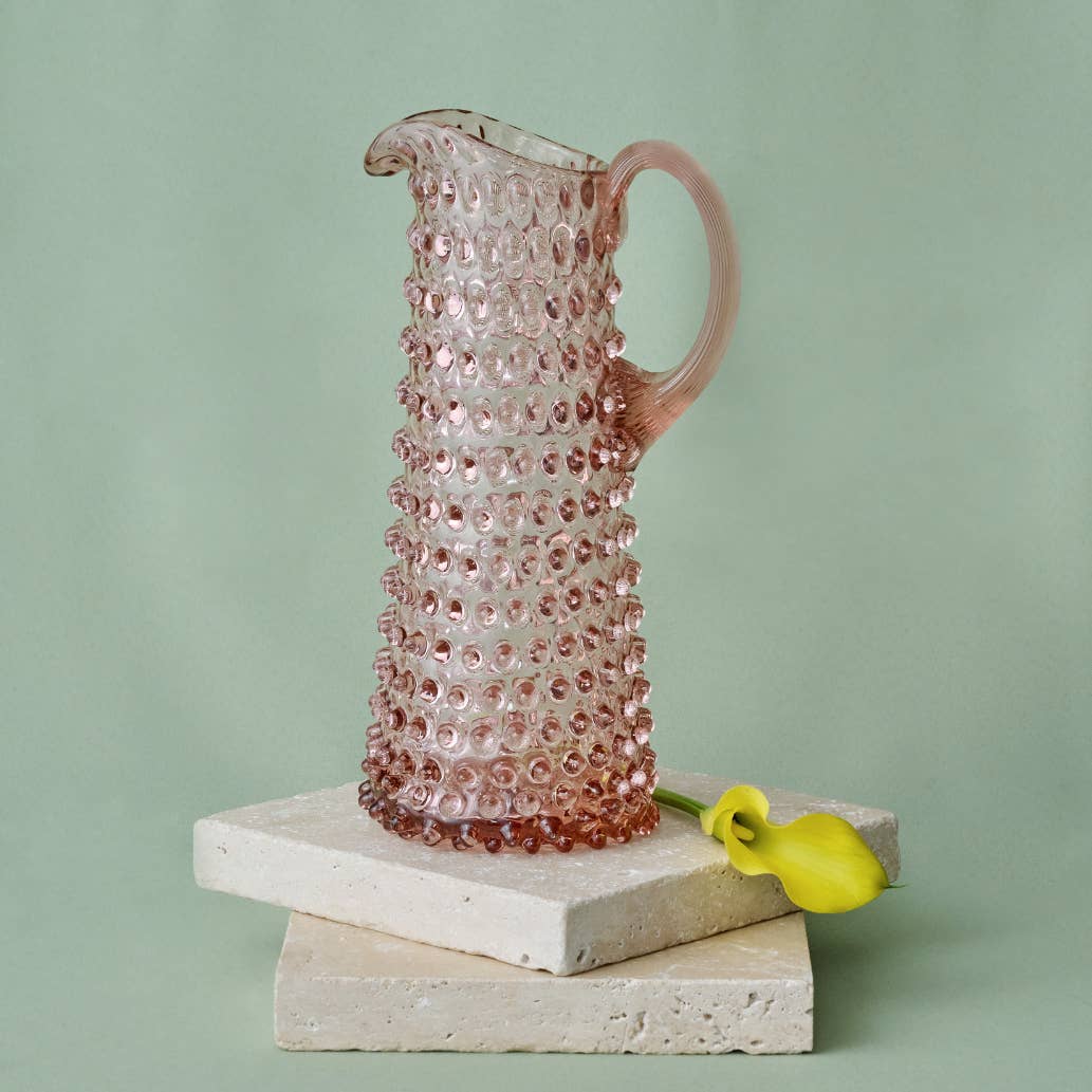 Tall Hobnail Jug – Night Iris | Bohemian Crystal