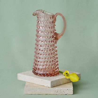 Tall Hobnail Jug – Night Iris | Bohemian Crystal