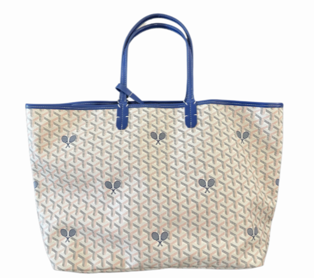 The Whimsy Tennis Lovers Large Tote - Cream/Navy