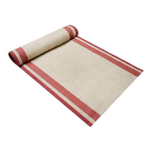 Gordes Natural & Red Table Runner