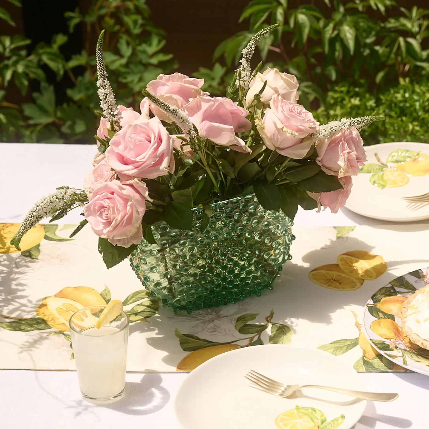Hobnail Optic Vase | Capri Sea | Handblown Bohemia Crystal