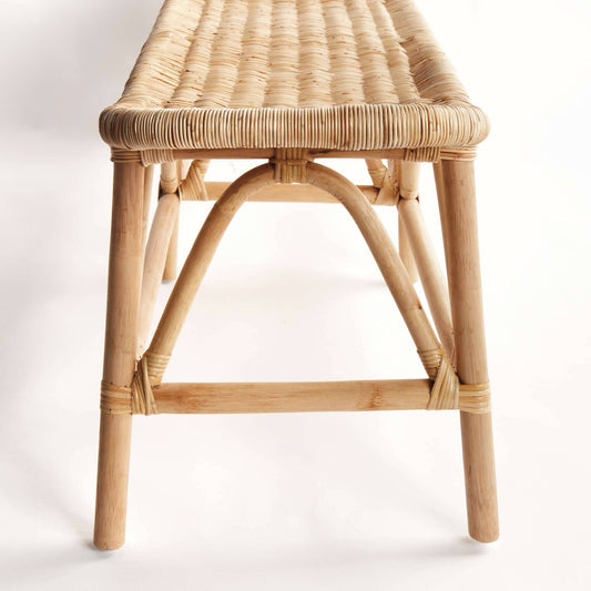 Ryker Bench - Natural Rattan - Durable Entryway Seating