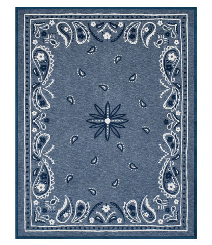 Vintage Blue Bandana Blanket