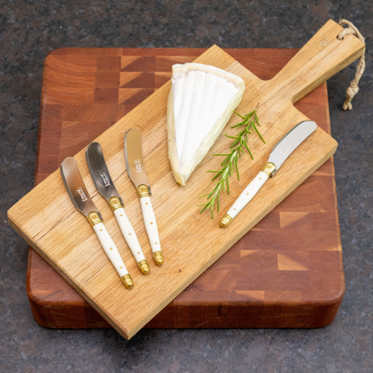 Jean Dubost 4 Spreaders with Ivory handles in Wood Box