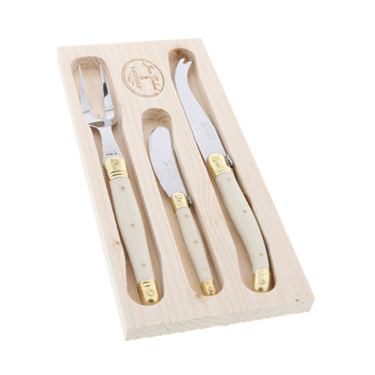 Jean Dubost 3pc Cheese Set with Ivory handles