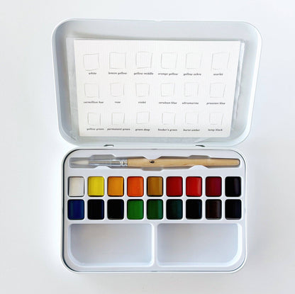 Watercolor Paint Set – 18 Colors with Brush