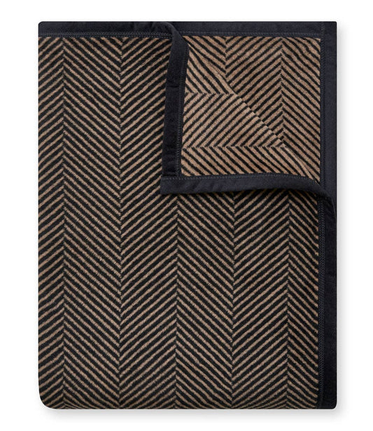 Harborview Herringbone Black Walnut Blanket