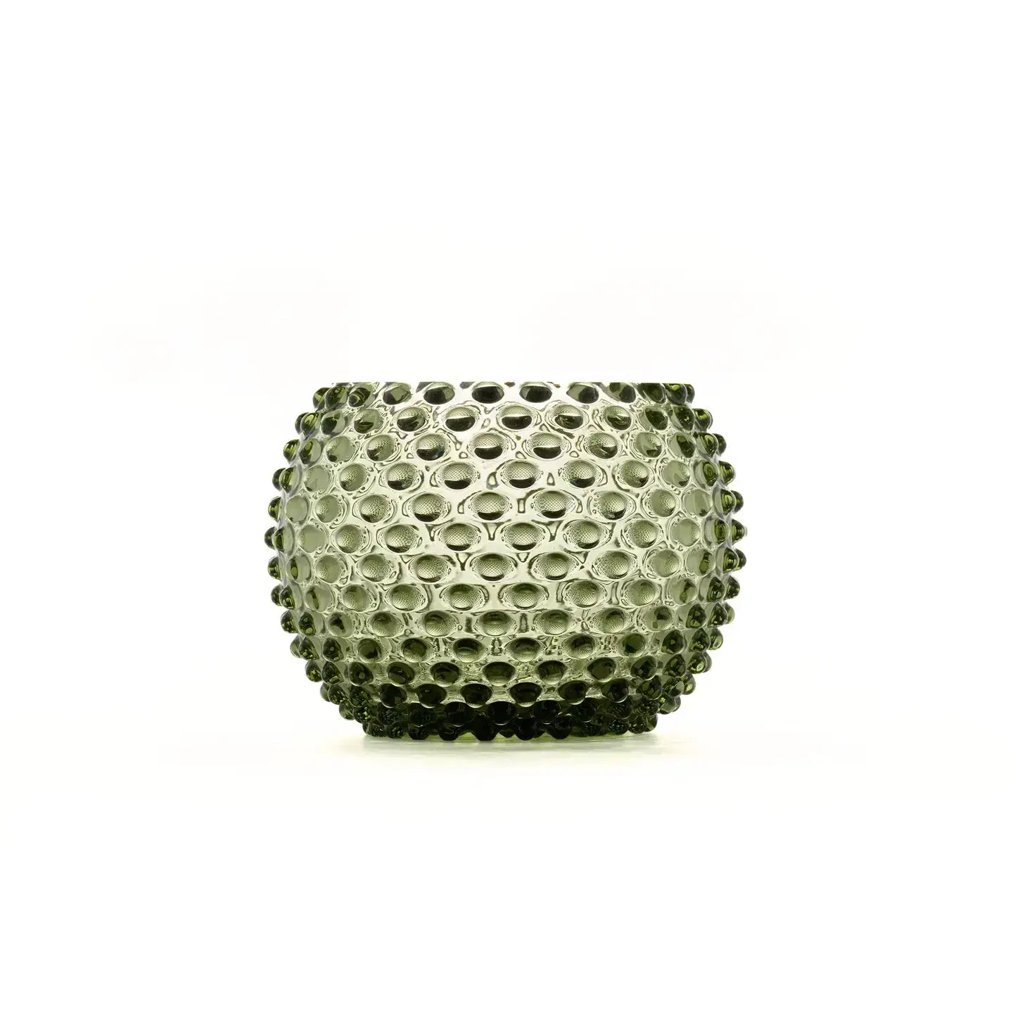 Large Hobnail Vase | Moss Green | Handblown Bohemia Crystal