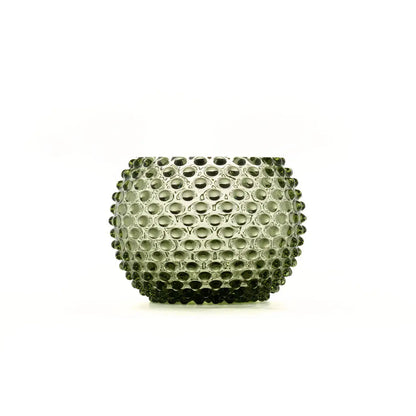 Large Hobnail Vase | Moss Green | Handblown Bohemia Crystal